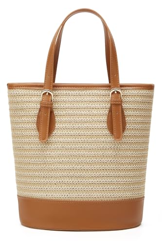 Straw Bucket Bag Women 2025 Summer Cross Body Handbag Woven Top Handle Crochet Purse Cute Shoulder Beach Travel Vacation3