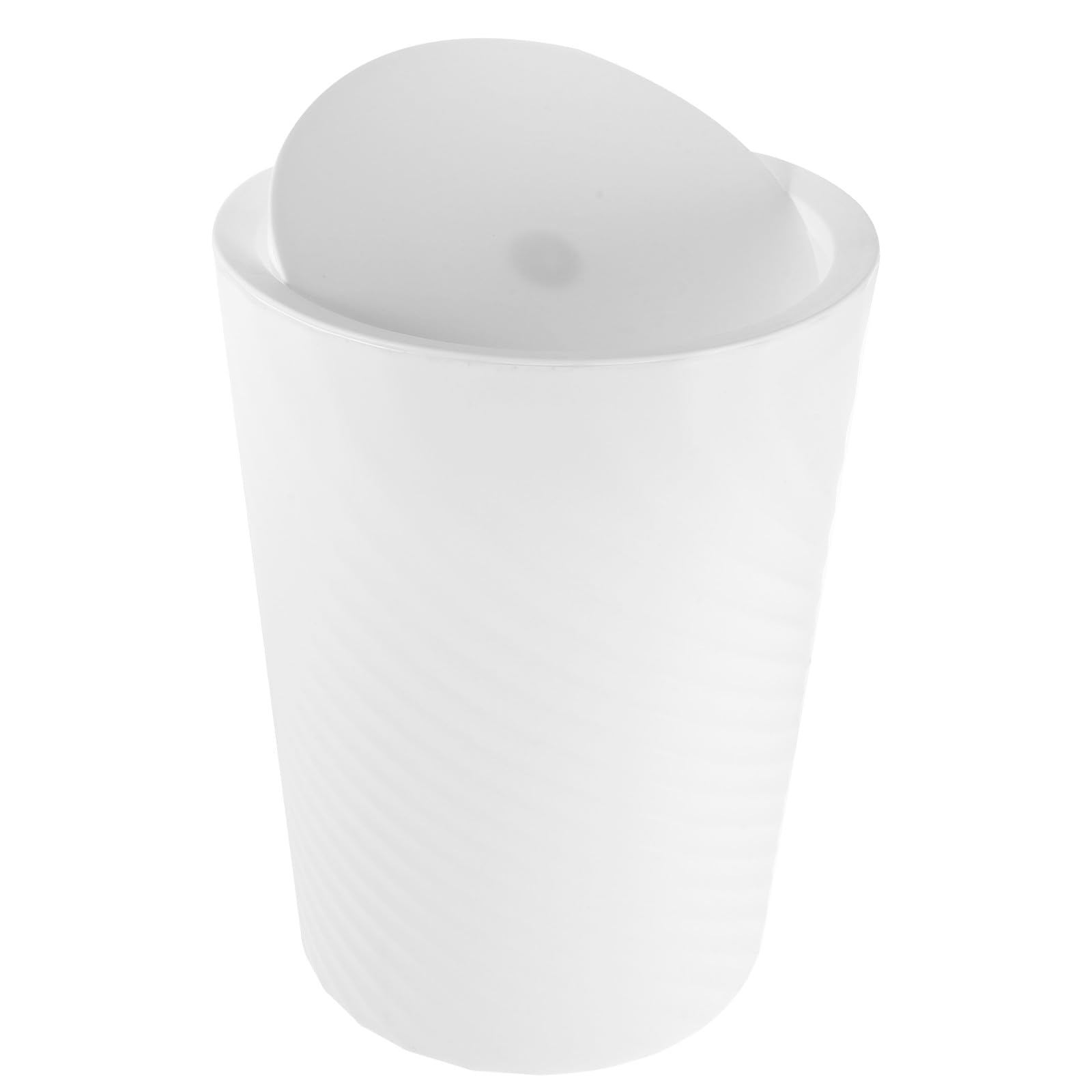 SUPVOX Cestino della Spazzatura Bagno con Coperchio 10l in Plastica Bianca, Piccolo Secchio Rifiuti Versatile per Ufficio, Camera da Letto e Casa, Contenitore per Organizzazione