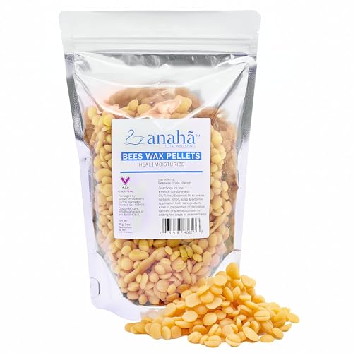 Image of Anaha Yellow Beeswax Pellets (400 g) | Triple Filtered, 100% Pure & Cosmetic-Grade | for Lip Balm, Lotions, Candles, Soaps, and Body Care Products