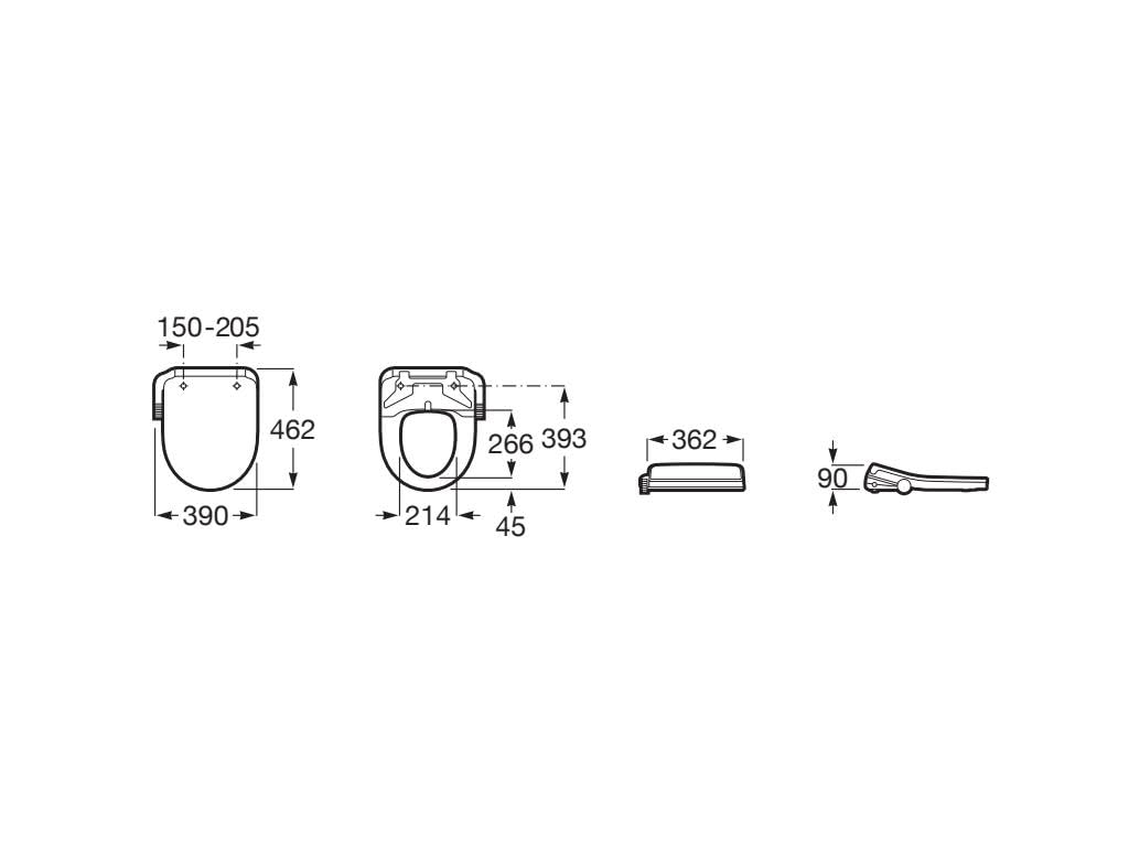Roca A804057001 Multiclean® M4 Round Compact con funzioni di lavaggio e asciugatura, colore: Bianco