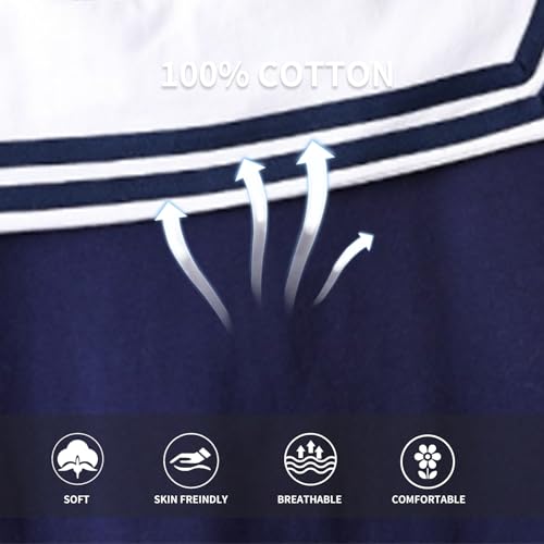 Mud Kingdom Girls Nautical T-Shirts Fashion Casual Cute Short Sleeve Sailor Collar 4-12Y4