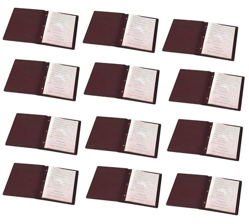 Image of NJ Restaurant Leather Menu Covers Holders screw fitting 9x12 inch Inches, Menu Presenters for Restaurants, Menu Holder: BROWN (12 Pcs.)