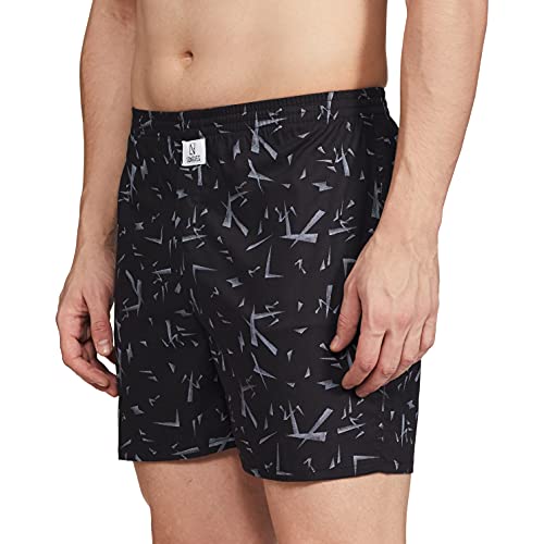 Image of Longies Men's Cotton Shorts (Pack of 3) (LGBOXPO3390 Black,cream,grey3390 S)