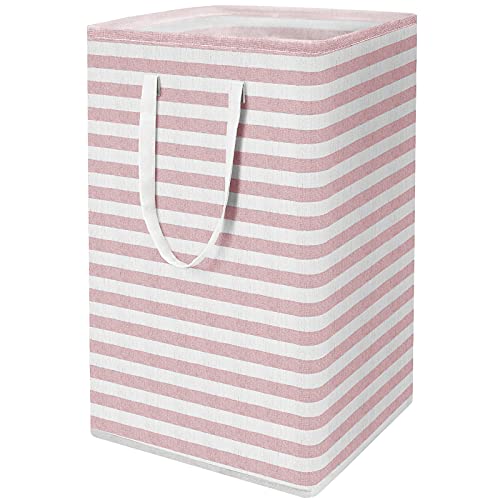 Image of WISELIFE Laundry Hamper, 75L Large Collapsible Tall Laundry Basket with Handles, Water Resistant Freestanding Clothes Hamper, Storage Basket, Storage Bags for Clothes Toys, 24.4" (H),Pink