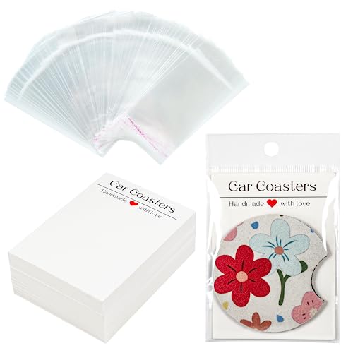 Vcekract 100Pcs Car Coaster Packaging for Selling