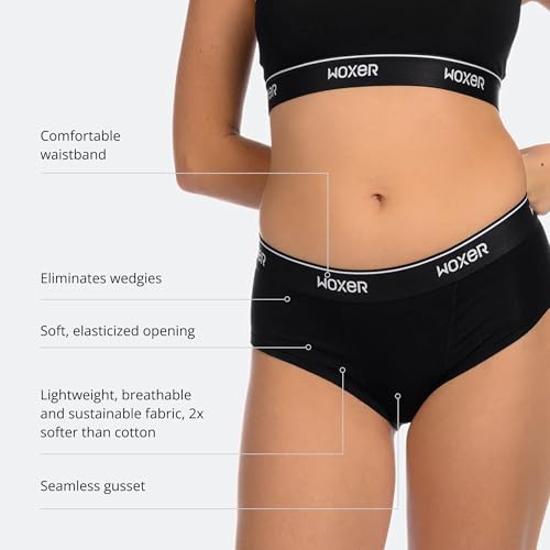 Image of Woxer Women's Classic Seamless Boyshort Panties, Soft Modal Fabric with No Roll Inseam, Chafe-Free, Breathable Design