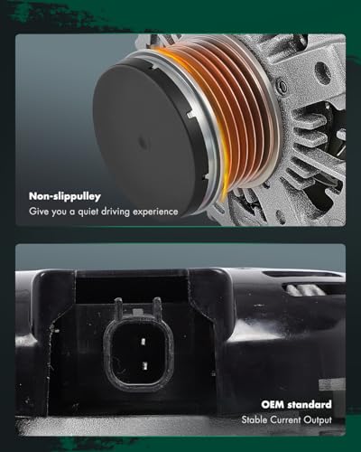 Image of SCITOO Alternator Fits for Jeep for Gladiator 3.6L 3604CC V6 2020-2023,for Jeep for Wrangler 3.6L 3604CC V6 2018-2022, 12V 240Amp CCW 6-Groove Decoupler Pulley 21025N 56029803AA 421000-7231 42338