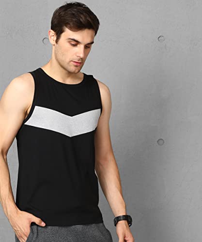 Image of Alan Jones Clothing - Men's Cotton Colorblocked Sleeveless Regular Fit T-shirt