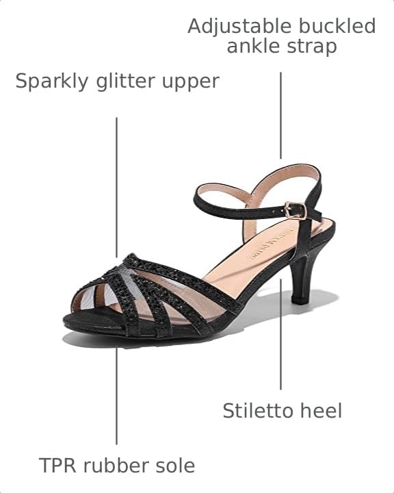 Image of DREAM PAIRS Women's Nina Low Heel Pump Sandals | Wedding Sandals