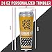Rico Industries NCAA Kennesaw State Owls Standard 24oz Personalized Tumbler W/Hinged Lid - Team Colored Travel Tumbler - Keeps Drinks Cold or Hot