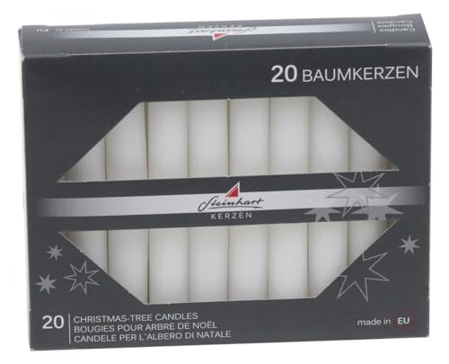Stumpenkerzen Baumkerzen Weiß 95 x Ø 13 mm, 20 Stück - Kerze -...