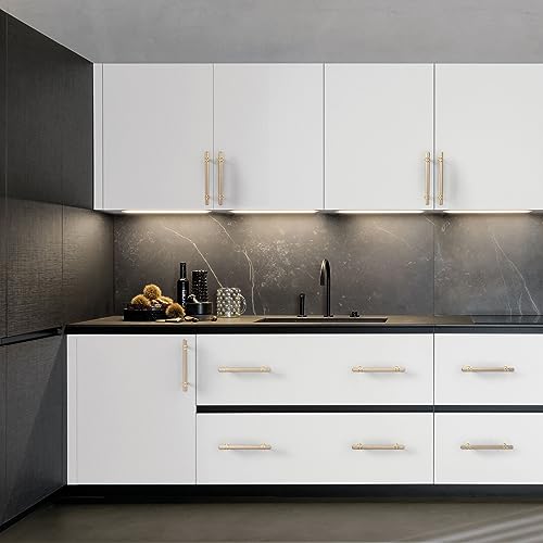 Tiradores dorados para gabinetes de cocina moleteados estilo sofisticado 6