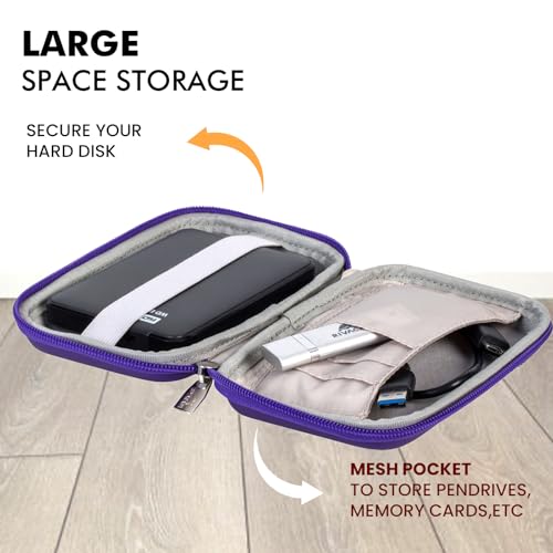 RIVACASE 9101 Hard Drive Carrying Case Storage Organizer Bag 2.5-inch EVA Carry Pouch Compatible with Western Digital WD Elements Seagate Passport Toshiba Power Bank USB Cable & Portable Hard Drives 4