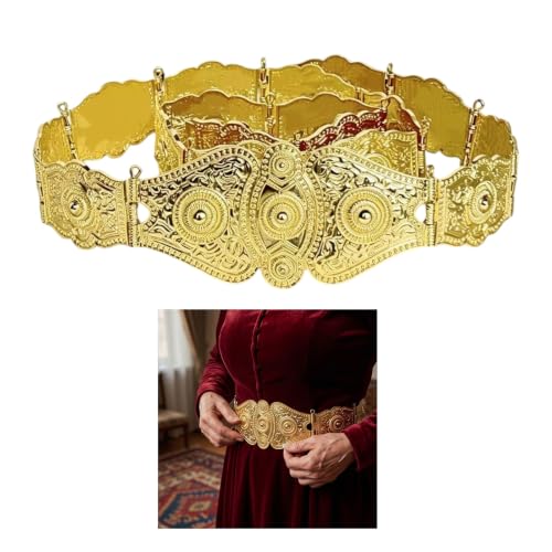 Cinturón de metal grabado con cierre ajustable para vestidos 2