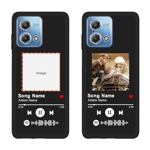 Klsify Custom Spotify Code Photo Phone Case for Motorola Moto G Stylus 2023 (4G) Customized Personalized Music Player Song Plaque Image Text Picture Design Shock Protective Black Soft Cover Shell