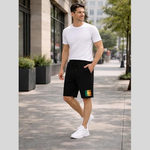 Image of KART BLACK Plus Sizes Men's Cotton Knee Length Shorts (XXL,3XL,4XL,5XL,6XL,7XL,8XL Shorts) | Gym Life Printed Shorts | Casual and Night Wear Mens Shorts