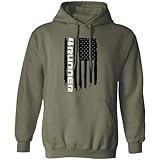 Wheel Spin Addict 4Runner American Flag USA Pullover Hoodie Military Green/L