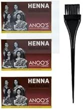 Anoos Henna Natural 100 G Pack of 3 With Brush-100% natural & chemical-free,Promotes hair growth Turns grey hair to a beautiful dark red colour,Prevents hair fall Conditions & adds shine to hair