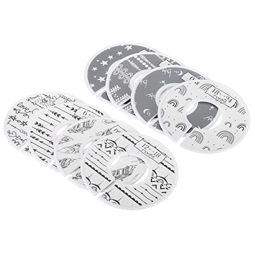 PATIKIL Clothes Dividers, 8 Pack Closet Clothing Wardrobe Rack Reusable Sorting Age Round Hanger Separator for Nursery White Gray