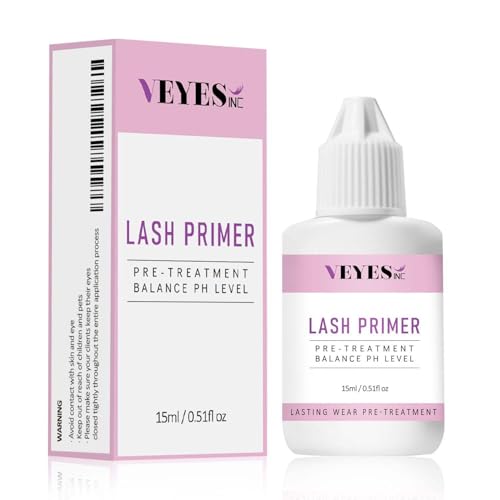 VEYES INC Lash Primer for Eyelash Extensions 15ml Easy to Removes Proteins and Oils Increase Adhesive Bonding Power