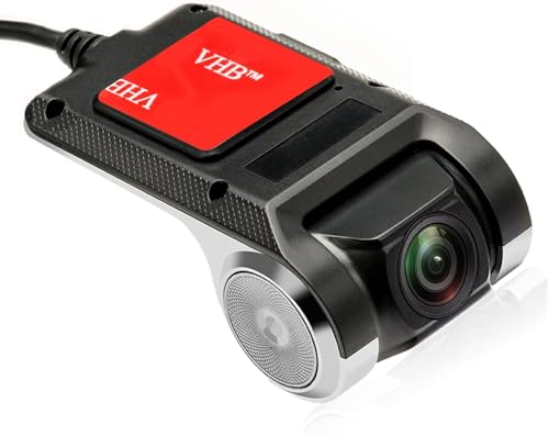Hikity Caméra de Voiture 1080P USB DVR, Mini Dashcam Voiture pour Android Dashcam Cámera Voiture étanche Caméra de Tableau de Bord Dashcam 170° Grand Angle Vision de Nuit