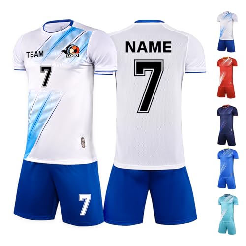 LAIFU Custom Adult Soccer Jersey, Personalized Name Team Name Number Logo Soccer Jersey White