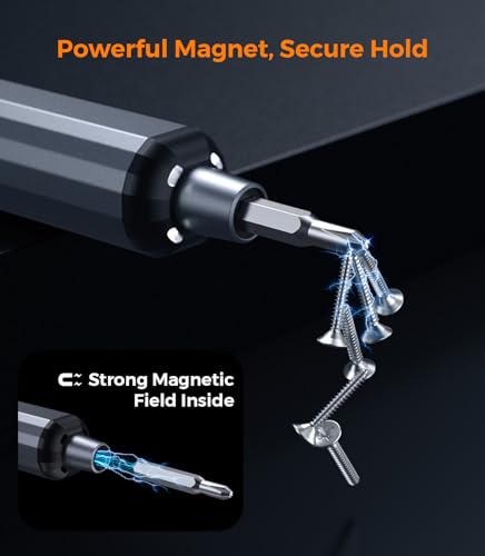 Image of AXTH 76-in-1 Mini Electric Screwdriver Set, [Precise Torque Control] Magnetic Power Precision Screw driver, Rechargeable Tiny Cordless Repair Tool Kit, for Eyeglass, Watch, Computer, PS5, Electronic