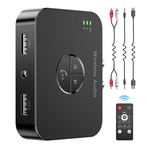 Rylithon Bluetooth 6.0 Receiver,for Home Stereo AUX Adapter,for Old Wired Speakers/USB Flash Home...