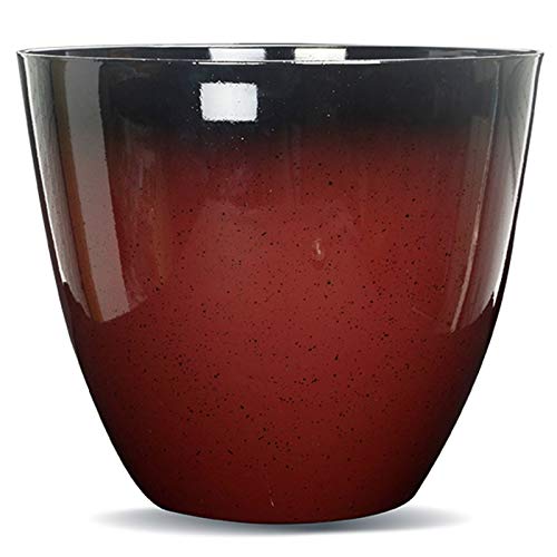 Gr8 Garden Large Round Glazed Effect Egg Cup Planter Patio Flower Plant Pot Tub[Red]