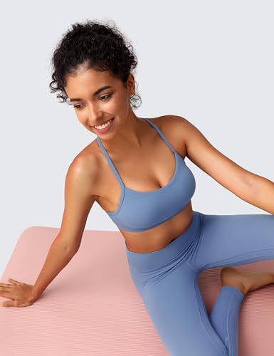 Image of BAYDI Clouduxi Y Back Sports Bra for Women - Padded Racerback Spaghetti Strap Low Impact Workout Yoga Bra, A-C Cups