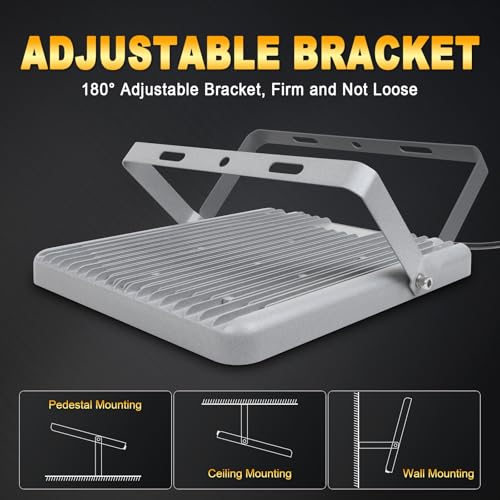 PICAA 200W LED Flood Light Outdoor,20000LM LED Work Light Cool White 6500K LED Security Light Waterproof IP65 Wall Light for Front Door Warehouse - Image 4