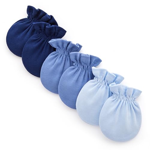 Image of Pro Goleem Newborn Baby Mittens 100% Cotton No Scratch Soft Breathable Gloves for Boys&Girls 0-6 Months Baby Essentials