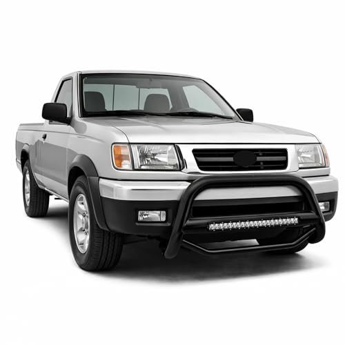 Image of Black Horse Off Road MAX Beacon Bull Bar No Skid Plate Black Compatible with 1998-2004 Nissan Frontier|2000-2004 Nissan Xterra-MAB-NIB1401B