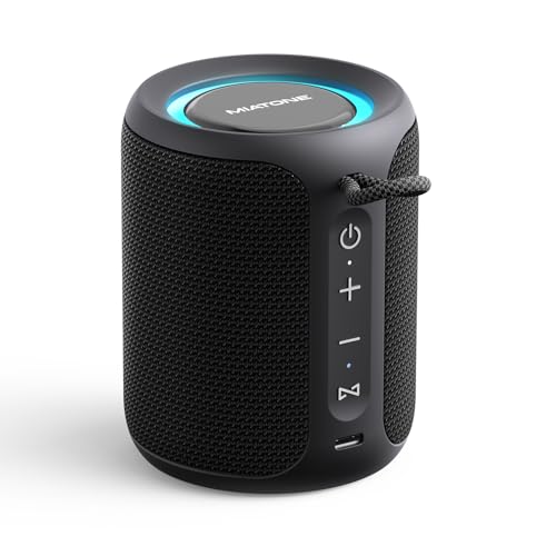 MIATONE Bluetooth スピーカー 360°サウンド IPX7防水 ワイヤレス お風呂 ブルートゥース スピーカー デュアルパッシブラジエーター スマホ パソコン pc テレビ 車載【TWS機能/AUX 接続/マイク内蔵/12時間連続再生】Type-C接続