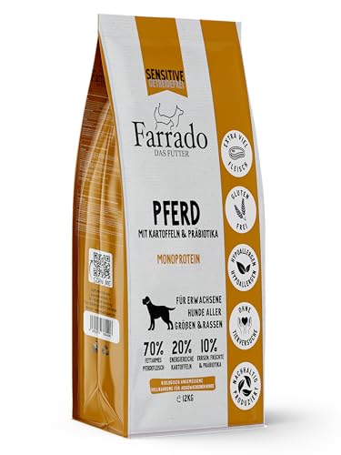 Farrado Pferd - Hundetrockenfutter für ausgewachsene Hunde Aller Rassen - getreidefrei, glutenfrei, zuckerfrei (4kg)
