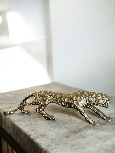 Estatua de Jaguar Dorado 20" en Resina miniatura 5