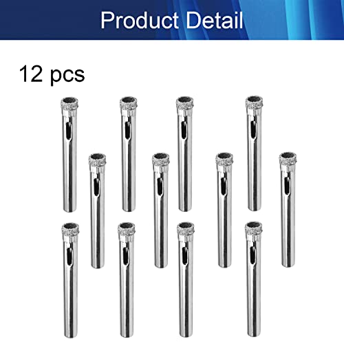 Broca Diamantada para Vidrio, Cerámica, Mármol y Granito, Hole Saw de 6 mm, 8 mm y 1/4", Juego de 12 Unidades, Marca Hegebeck miniatura 4