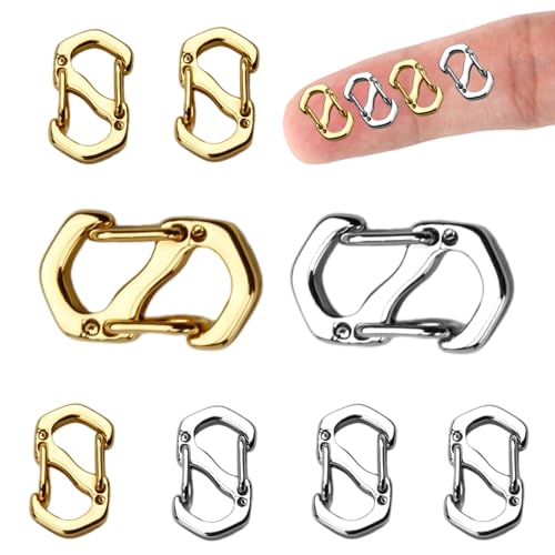 RUIFUU 8Pcs Double Opening Necklace Shortener Lobster Clasp Silver and Gold Chain Bracelet Shortener Connector Stainless Steel Closures for Jewelry Making