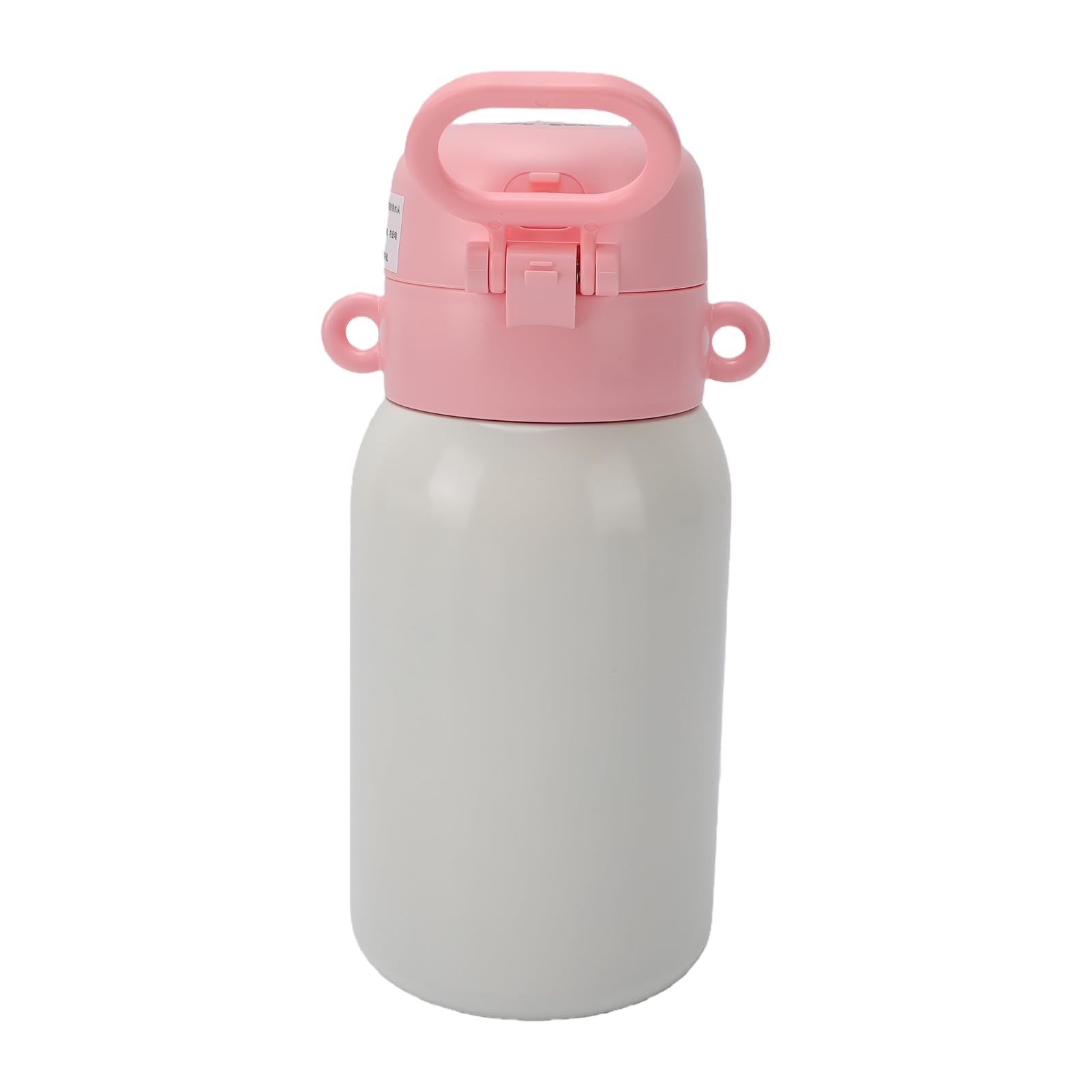 CHICIRIS Isolierte Wasserflasche für, 500 Ml Edelstahl-Sportwasserflasche mit Fingerabdruck-Schloss und Strohhalm, Vakuum-Cartoon-Flasche für Schulreisende, Studenten