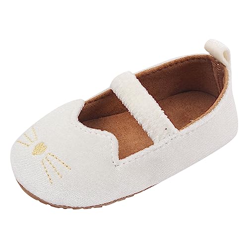 Toddler Baby Shoes Girl Boy Baby Sports Shoes Fashion New Pattern Cute Cat Hook Loop Breathable Flat (White, 2 Infant)