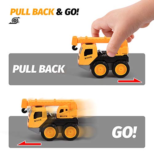 Pull Back Construction Vehicle Toys for Kids, Pull Back Construction Toy Trucks for Boys Age 3 4 5, (45pcs) Small Diecast Construction Site Toys Crane Mat Friction Powered Sandbox Dump Truck Gift - Thumbnail 7