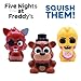 Five Nights at Freddy’s Metallic SquishMe Collector’s Box (Set of 5) – Security Breach Characters | Metallic Finish, Strawberry-Scented, Slow-Rise Foam Display Set