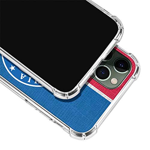 Skinit Clear Phone Case Compatible with iPhone 12 Pro Max - Officially Licensed NBA Philadelphia 76ers Canvas Split Design