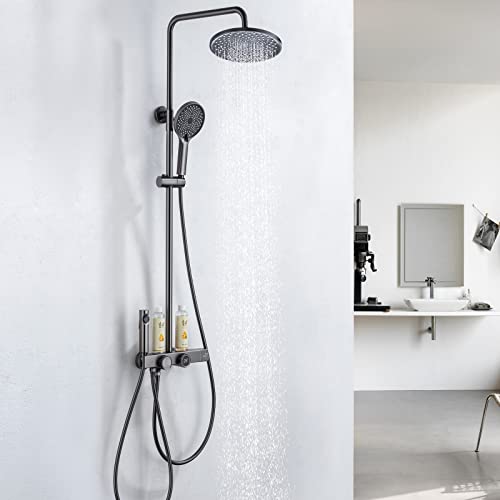 Ensemble de robinet de douche thermostatique design avec douchette à main - 4