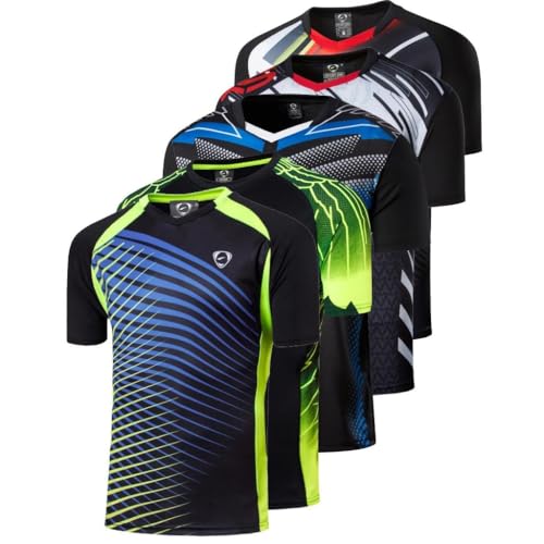 5 Pack Men's Active Quick Dry T Shirts Athletic Running Gym Workout Sport Tee Shirt Tshirt Golf Tennis Tops Bulk LSL229_5Pack