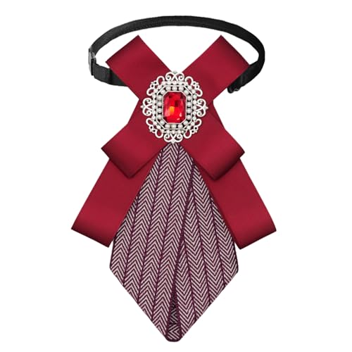 Image of Womens Bow Tie Adjustable Rhinestone Bowtie for Women Ladies Girls Pre-tied Womens Tie for Shirt Suit Uniform