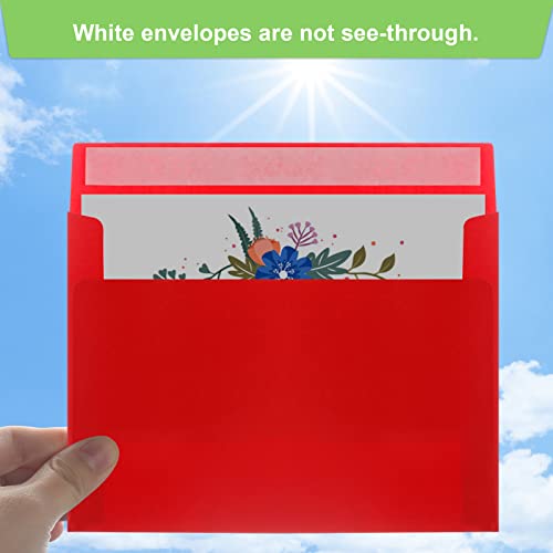 Image of 140 Packs A4 Envelope Red, 4x6 Photo Envelopes for Invitations, Envelopes Self Seal for Weddings, Baby Shower, Photos, Postcards, Greeting Cards, Mailing