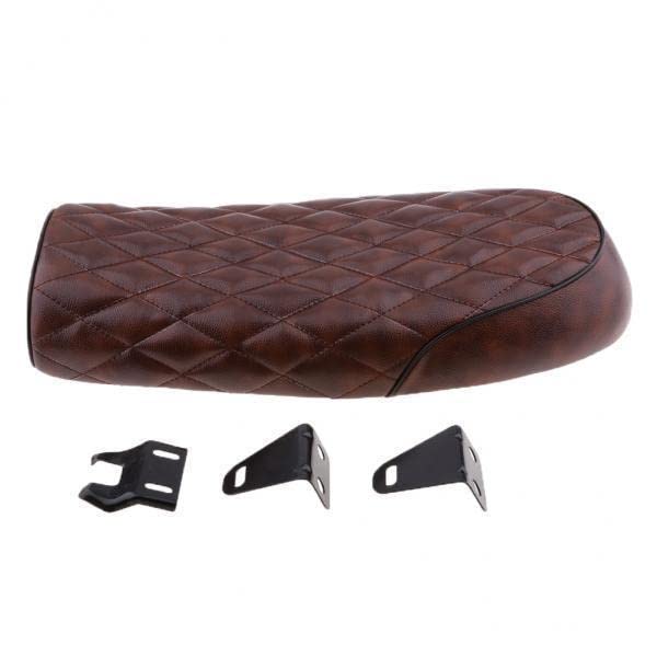THE STYLE SUTRA 2xUniversal Brat Diamond Flat Cafe Racer Seat Vintage Motorcycle Saddle Brown | Parts & Accessories | Motorcycle Parts | Seating | Other Seating-image-12