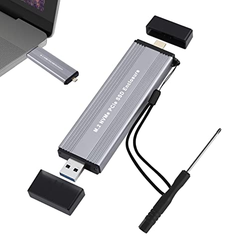 Gabinete NVMe,Adaptador de Gabinete M.2 NVME SSD - Leitor tipo C de 10 Gbps USB 3.1 Gen 2, compatíve