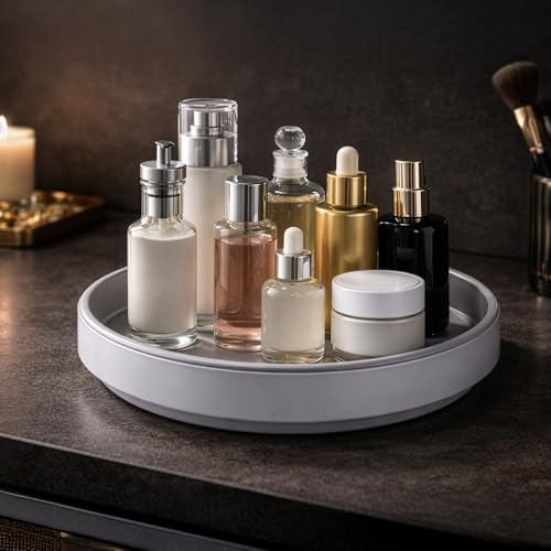 360 Rotating Lazy Susan Organizer, 10 Inch Non-Slip Turntable for Spice Kitchen Pantry Storage, Multifunctional Spin Tray for Bathroom Closet Table
